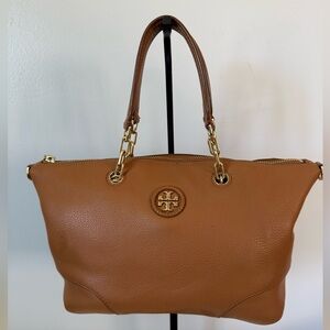 Tory Burch Whipstitch Logo Small Slouchy Satchel